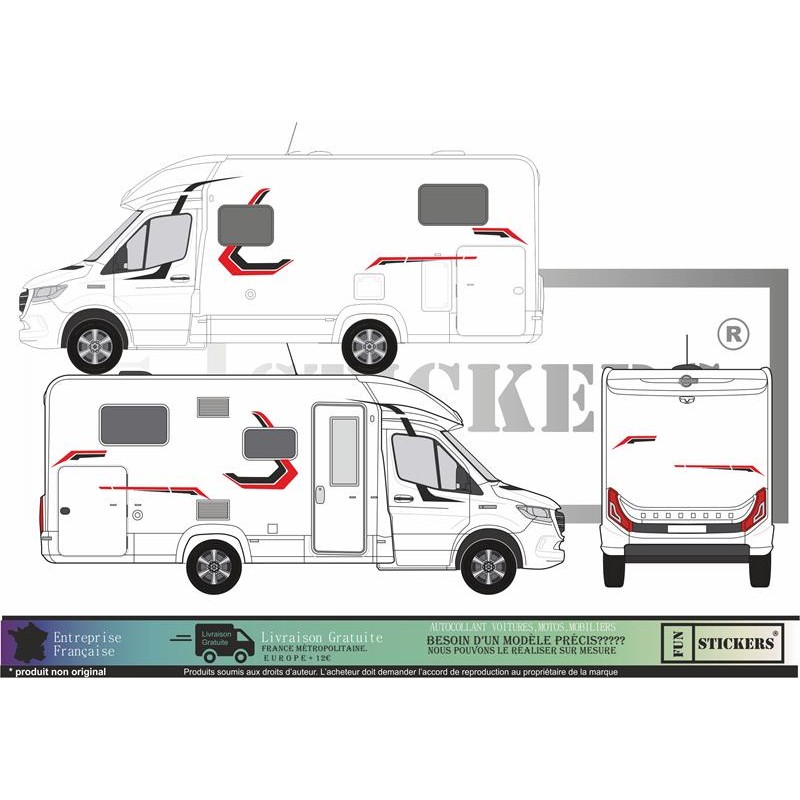 camping car mobile home caravane bavaria Kit autocollant sticker