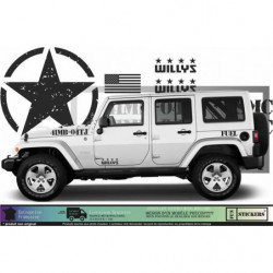 JEEP WILLYS Wrangler  KIT army USMC -  - Kit Complet - voiture Sticker Autocollant Graphic Decals