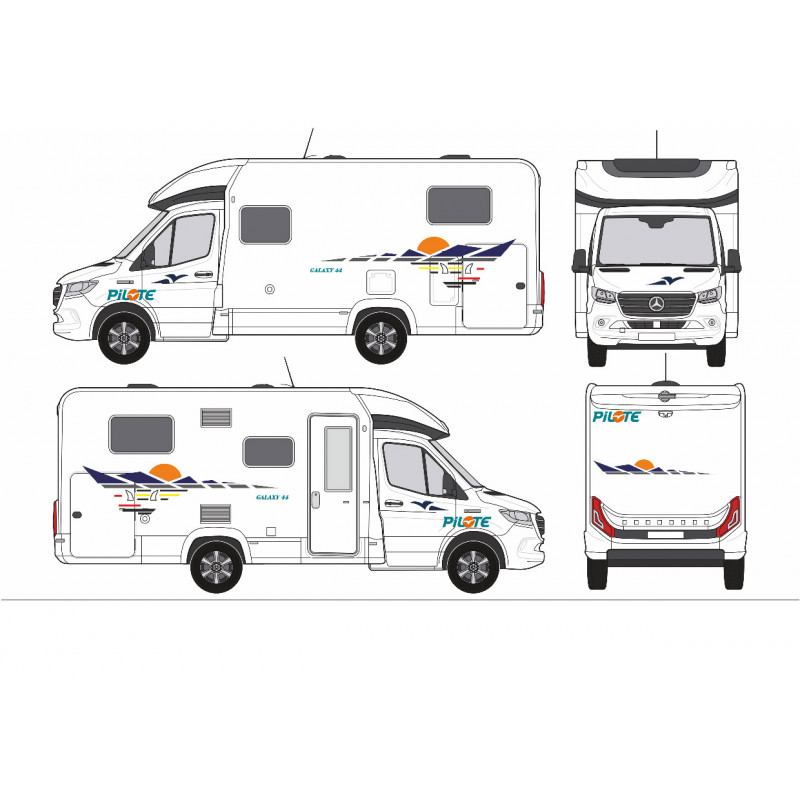 Camping car pilote galaxy - décoration Kit complet autocollants - Cdiscount  Auto